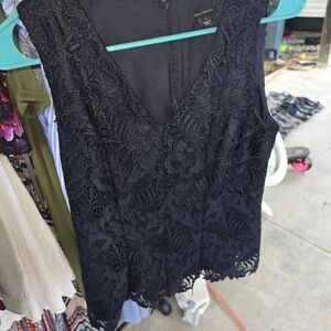 Ann Taylor Black Lace Sleeveless Blouse